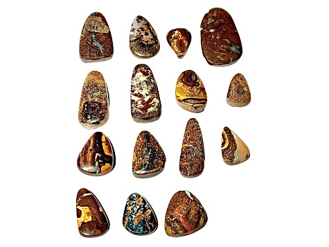 Boulder Opal Free-Form Cabochon Set of 15 206ctw