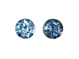 Teal Montana Sapphire 4.9mm Round Matched Pair 1.23ctw
