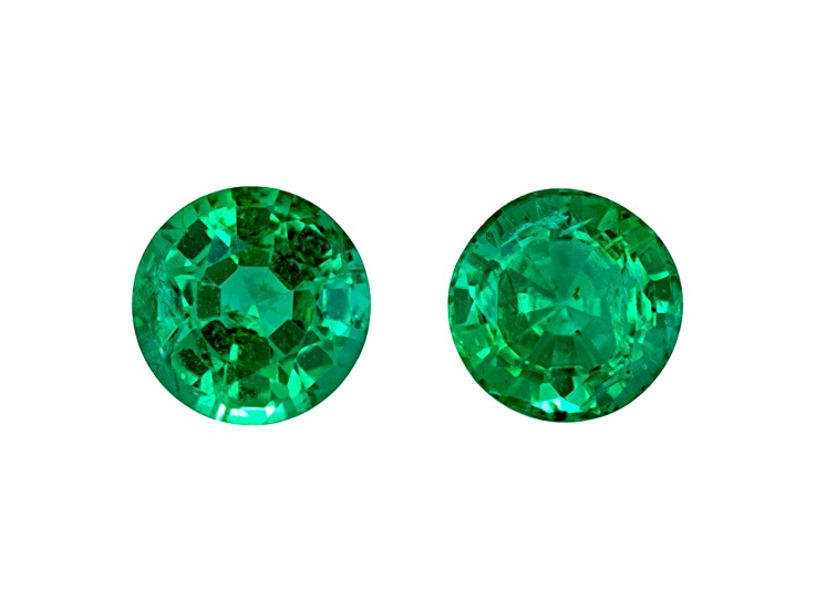 Emerald 5mm Round Matched Pair 0.93ctw