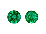Emerald 5mm Round Matched Pair 0.93ctw