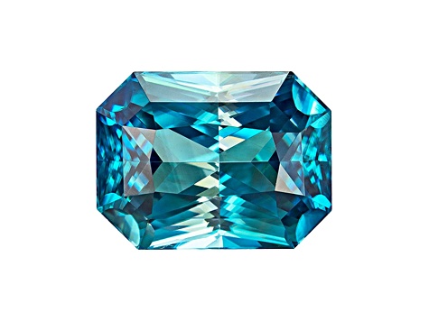 Blue Zircon 10.9x8.2mm Radiant Cut 6.41ct