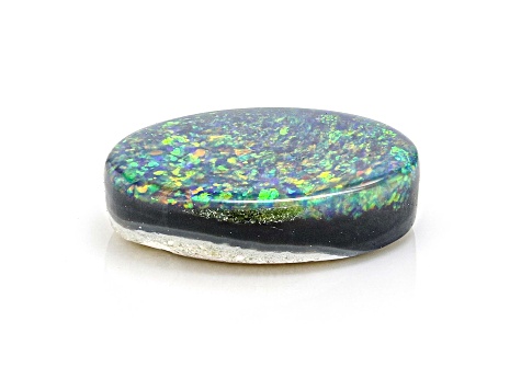 Australian Black Opal 8x6mm Oval Cabochon 0.86ct