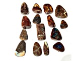 Boulder Opal Pre-Drilled Free-Form Cabochon Set of 15 163ctw