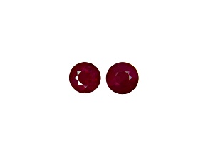 Ruby 7mm Round Matched Pair 3.77ctw