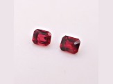Burmese Red Spinel Unheated 5x4mm Emerald Cut Matched Pair 1.06ctw