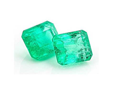 Colombian Emerald 6x5mm Emerald Cut Matched Pair 1.64ctw