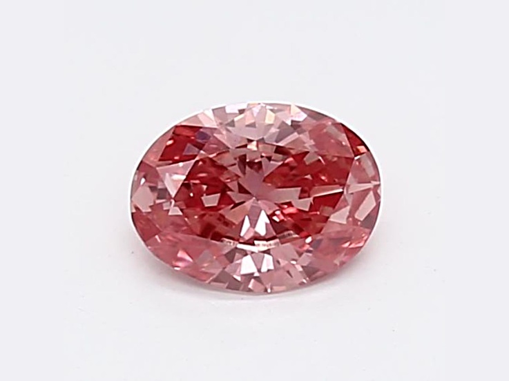 0.53ct Vivid Pink Oval Lab-Grown Diamond SI1 Clarity IGI Certified
