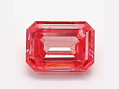 1.39ct Vivid Pink Emerald Cut Lab-Grown Diamond SI1 Clarity IGI Certified