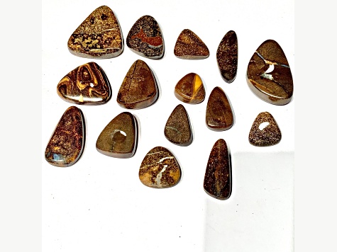 Australian Boulder Opal Free-Form Cabochon Set of 15 180ctw