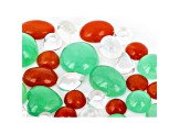 Moonstone, Coral and Chrysoprase Mixed Shape Cabochon Parcel 25.00ctw