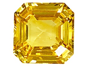 Yellow Sapphire Loose Gemstone 11.3x11.3mm Emerald Cut 8.86ct