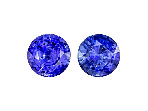 Sapphire 6.5mm Round Matched Pair 2.74ctw