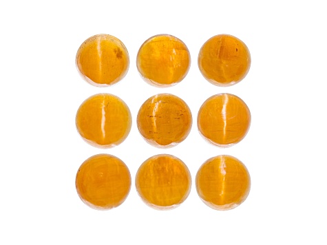 Fire Opal Cat's Eye 5mm Round Set of 9 4.00ctw