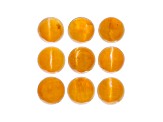 Fire Opal Cat's Eye 5mm Round Set of 9 4.00ctw
