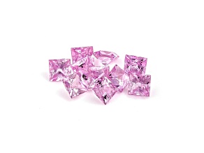 Pink Sapphire 2.2mm Princess Cut Set of 10 0.81ctw