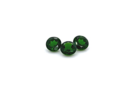Chrome Diopside 7mm Round Set of 3 4.40ctw