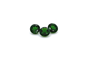 Chrome Diopside 7mm Round Set of 3 4.40ctw