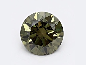 1.10ct Dark Green Round Lab-Grown Diamond VS2 Clarity IGI Certified
