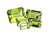 Peridot Calibrated Emerald Cut Set of 5 6.00ctw