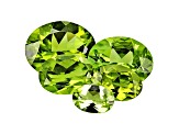 Peridot Calibrated Oval Set of 5 7.00ctw