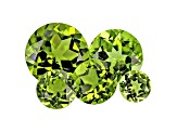 Peridot Calibrated Round Set of 5 5.00ctw