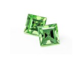 Tsavorite Garnet 3.7mm Princess Cut Matched Pair 0.55ctw