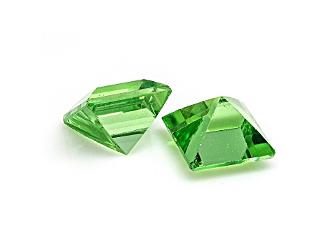 Tsavorite Garnet 3.7mm Princess Cut Matched Pair 0.55ctw