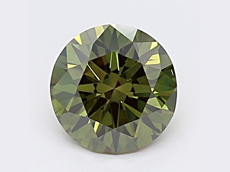 1.46ct Dark Green Round Lab-Grown Diamond VS2 Clarity IGI Certified