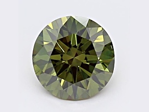 1.46ct Dark Green Round Lab-Grown Diamond VS2 Clarity IGI Certified