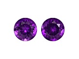 Amethyst 7.1mm Round Matched Pair 2.36ctw