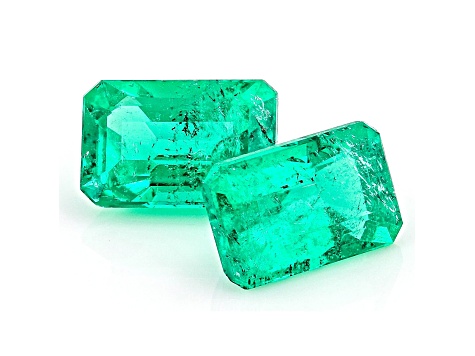 Colombian Emerald 6x4mm Emerald Cut Matched Pair 1.06ctw