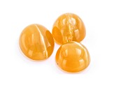 Fire Opal Cat's Eye Round and Oval Matched Set of 3 2.38ctw