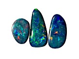 Opal on Ironstone Free-Form Doublet Set of 3 8.77ctw