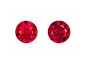 Ruby 4.9mm Round Matched Pair 1.08ctw