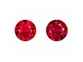 Ruby 4.9mm Round Matched Pair 1.08ctw