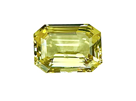 Yellow Sapphire Loose Gemstone Unheated 12.72x9.33mm Emerald Cut 7.02ct
