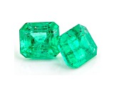 Colombian Emerald 5.6x5.5mm Emerald Cut Matched Pair 2.09ctw