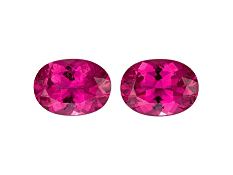 Rubelllite Tourmaline 9.9x7.2mm Oval Matched Pair 4.28ctw