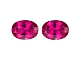 Rubelllite Tourmaline 9.9x7.2mm Oval Matched Pair 4.28ctw