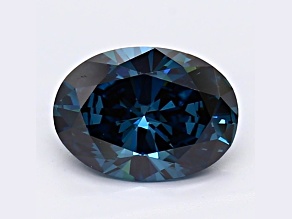 1.13ct Dark Blue Oval Lab-Grown Diamond VVS2 Clarity IGI Certified