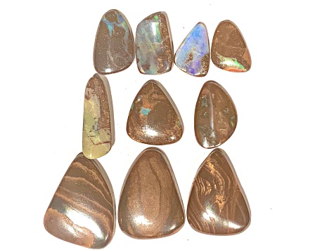 Boulder Opal Free-Form Cabochon Set of 10 115ctw