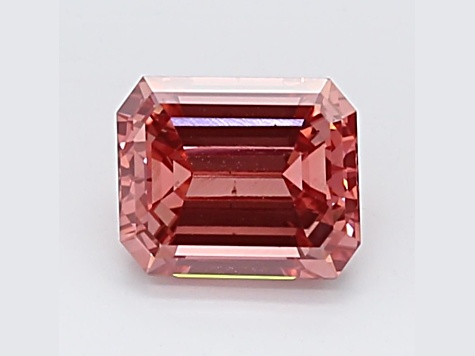 1.21ct Intense Pink Emerald Cut Lab-Grown Diamond VS2 Clarity IGI Certified