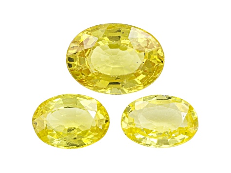 Yellow Sapphire Oval Set of 3 1.75ctw