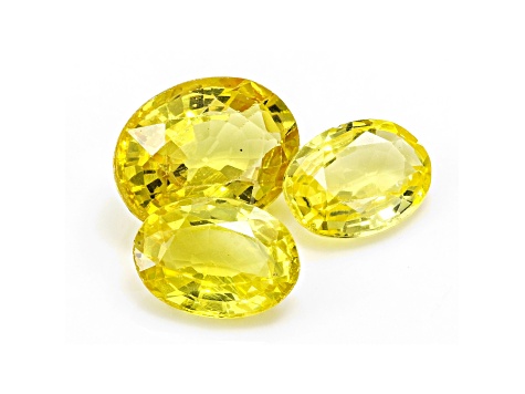 Yellow Sapphire Oval Set of 3 1.75ctw
