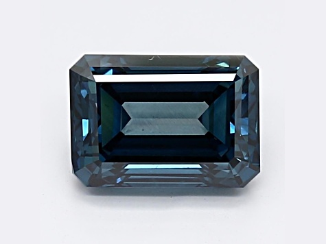 2.53ct Dark Blue Emerald Cut Lab-Grown Diamond SI1 Clarity IGI Certified