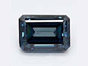 2.53ct Dark Blue Emerald Cut Lab-Grown Diamond SI1 Clarity IGI Certified