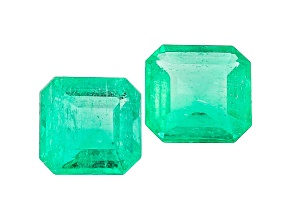 Colombian Emerald 6mm Emerald Cut Set of 2 1.79ctw