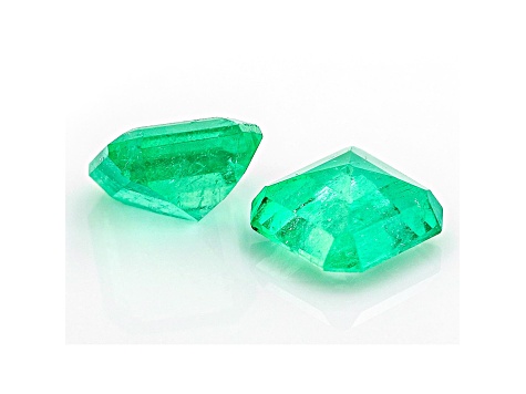 Colombian Emerald 6mm Emerald Cut Set of 2 1.79ctw