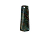 Turkish Copper-Stained Kaolinite 75.5x38.8mm Trapezoid Cabochon Focal Bead