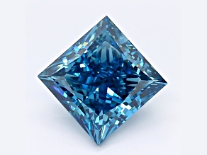 2.17ct Deep Blue Princess Cut Lab-Grown Diamond SI2 Clarity GIA Certified